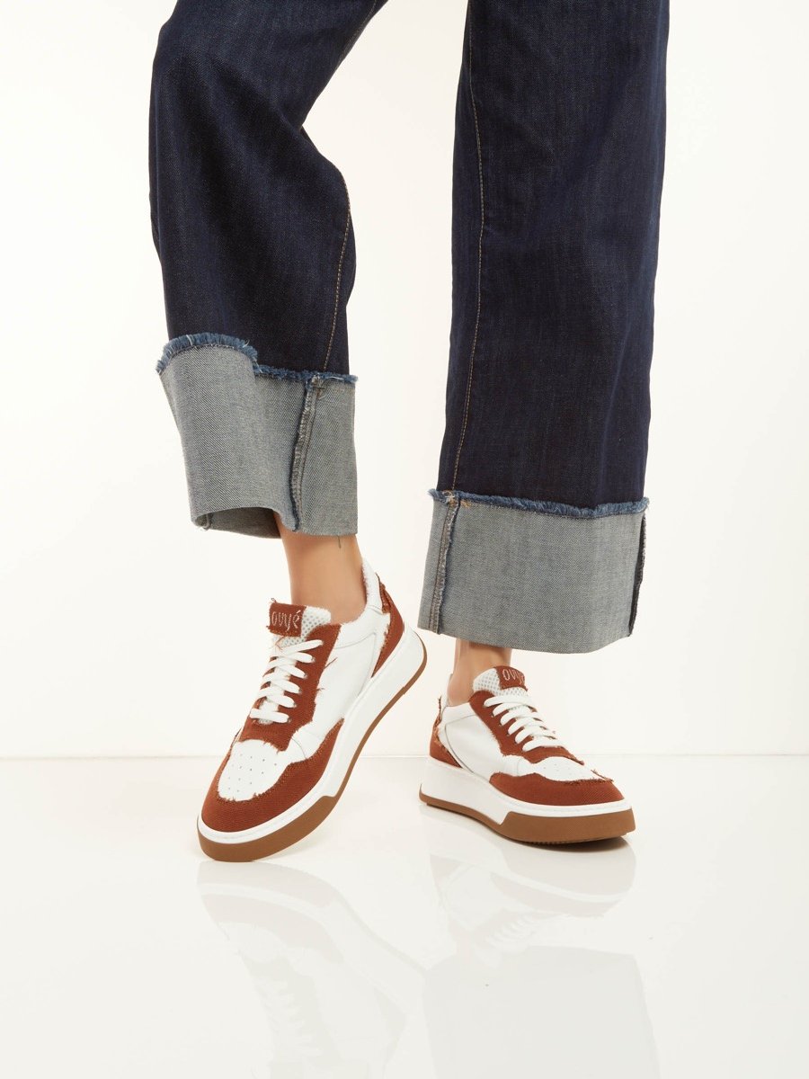 (image for) moda scarpe Leather And Canvas Sneaker F08161027-0405 In Saldi